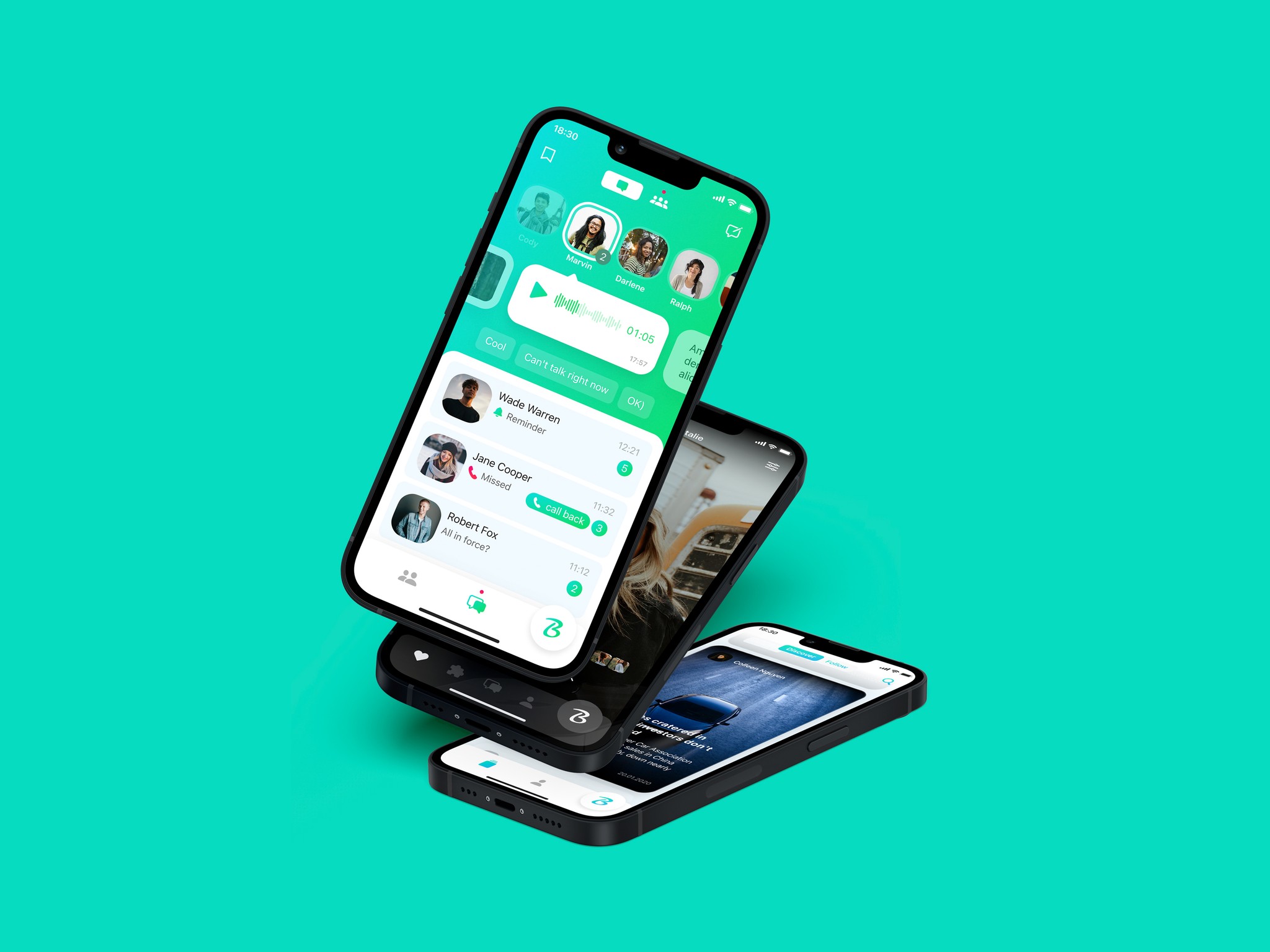 Bramti mobile super app interface with dating, messaging, and news services